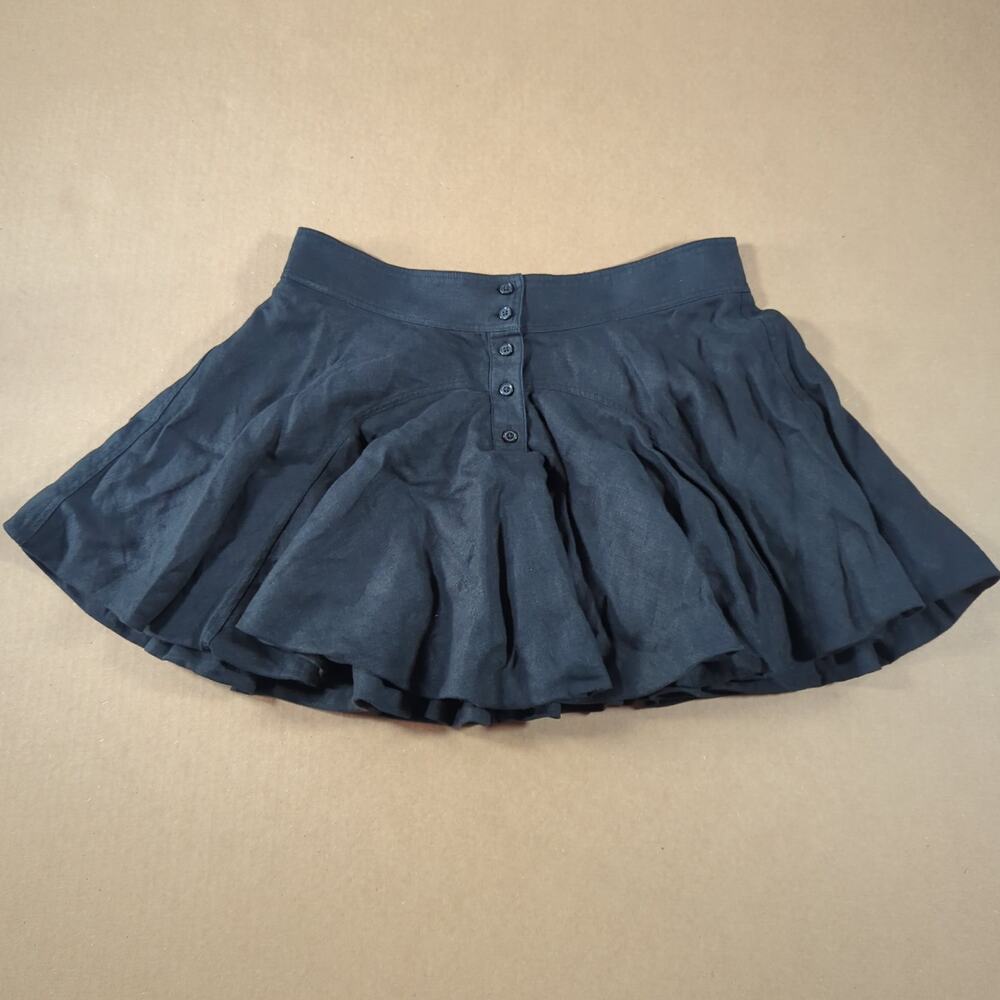 J.Crew 100% Linen Black Mini Skirt Size 10 Fall Transitional Modern Uniform